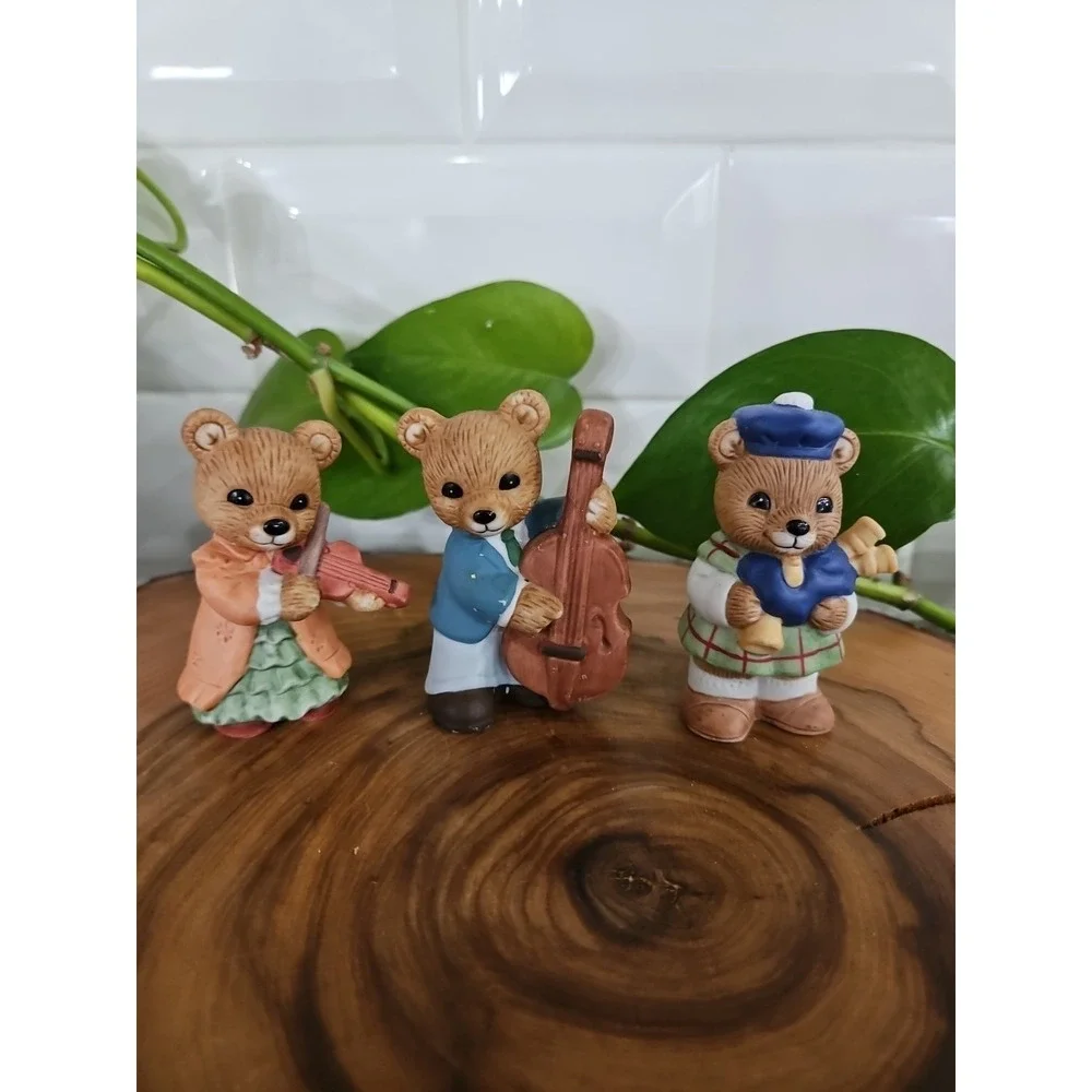 Vintage Homco Bears Figurine Lot‎ 9 Playing Instrument Band Orchestra Porcelain